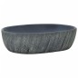 vidaXL Lavabo da Appoggio Nero e Grigio Ovale 47x33x13 cm Ceramica vidaXL Lavabo da Appoggio Nero e Grigio Ovale 47x33x13 cm Ceramica