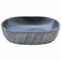 vidaXL Lavabo da Appoggio Nero e Grigio Ovale 47x33x13 cm Ceramica vidaXL Lavabo da Appoggio Nero e Grigio Ovale 47x33x13 cm Ceramica