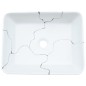 vidaXL Lavabo da Appoggio Bianco Rettangolare 46x35,5x13 cm Ceramica
