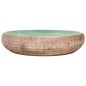 vidaXL Lavabo da Appoggio Verde e Marrone Ovale 59x40x15 cm Ceramica vidaXL Lavabo da Appoggio Verde e Marrone Ovale 59x40x15 cm Ceramica