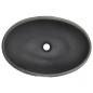 vidaXL Lavabo da Appoggio Nero e Grigio Ovale 59x40x15 cm Ceramica vidaXL Lavabo da Appoggio Nero e Grigio Ovale 59x40x15 cm Ceramica