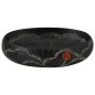 vidaXL Lavabo da Appoggio Nero Ovale 59x40x15 cm Ceramica