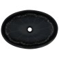 vidaXL Lavabo da Appoggio Nero Ovale 59x40x15 cm Ceramica