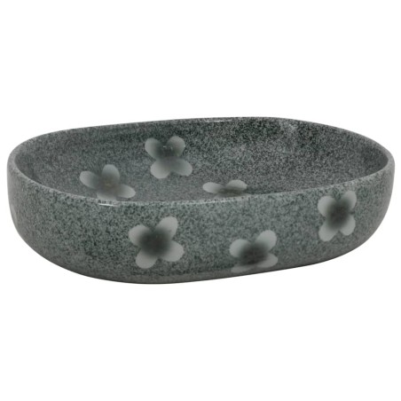 vidaXL Lavabo da Appoggio Blu Ovale 59x40x14 cm Ceramica