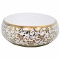 vidaXL Lavabo da Appoggio Bianco e Oro Ovale 59x40x15 cm Ceramica vidaXL Lavabo da Appoggio Bianco e Oro Ovale 59x40x15 cm Ceramica