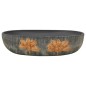 vidaXL Lavabo da Appoggio Grigio e Nero Ovale 59x40x14 cm Ceramica
