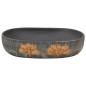vidaXL Lavabo da Appoggio Grigio e Nero Ovale 59x40x14 cm Ceramica