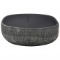 vidaXL Lavabo da Appoggio Grigio e Nero Ovale 59x40x14 cm Ceramica
