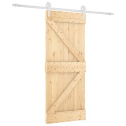 vidaXL Porta Scorrevole con Set Hardware 85x210 cm Legno Massello Pino