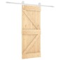vidaXL Porta Scorrevole con Set Hardware 85x210 cm Legno Massello Pino