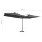 Ombrellone Doppio con Palo in Acciaio 250x250 cm Antracite Ombrellone Doppio con Palo in Acciaio 250x250 cm Antracite