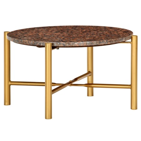 vidaXL Tavolino da Caffè Marrone 60x60x35 cm Pietra Vera Testura Marmo
