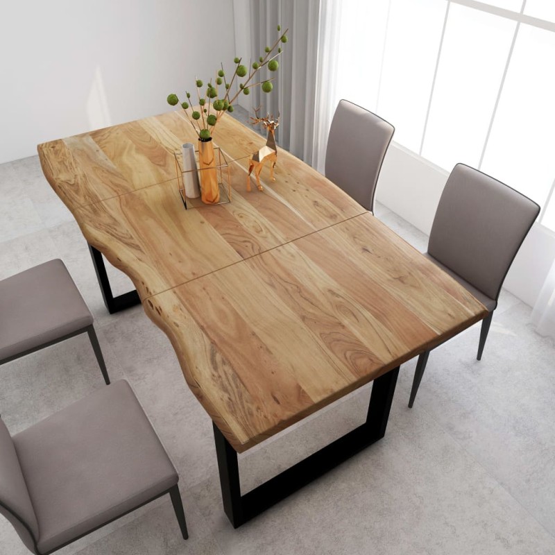 vidaXL Tavolo da Pranzo 180x90x76 cm in Legno Massello di Acacia
