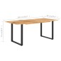 vidaXL Tavolo da Pranzo 180x90x76 cm in Legno Massello di Acacia