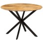 vidaXL Tavolo da Pranzo Ø110x78cm in Legno Massello di Mango e Acciaio vidaXL Tavolo da Pranzo Ø110x78cm in Legno Massello di Mango e Acciaio