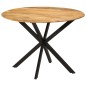 vidaXL Tavolo da Pranzo Ø110x78cm in Legno Massello di Mango e Acciaio vidaXL Tavolo da Pranzo Ø110x78cm in Legno Massello di Mango e Acciaio