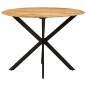 vidaXL Tavolo da Pranzo Ø110x78cm in Legno Massello di Mango e Acciaio vidaXL Tavolo da Pranzo Ø110x78cm in Legno Massello di Mango e Acciaio