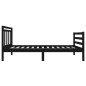 vidaXL Giroletto Nero 90x190 cm Single in Legno Massello vidaXL Giroletto Nero 90x190 cm Single in Legno Massello