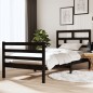 vidaXL Giroletto Nero 90x190 cm Single in Legno Massello vidaXL Giroletto Nero 90x190 cm Single in Legno Massello