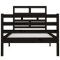vidaXL Giroletto Nero 90x190 cm Single in Legno Massello vidaXL Giroletto Nero 90x190 cm Single in Legno Massello