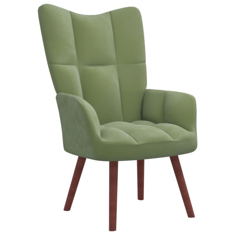 vidaXL Sedia Relax Verde Chiaro in Velluto vidaXL Sedia Relax Verde Chiaro in Velluto