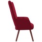 vidaXL Sedia Relax Rosso Vino in Velluto vidaXL Sedia Relax Rosso Vino in Velluto