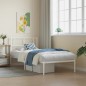 vidaXL Giroletto con Testiera Metallo Bianco 100x190 cm vidaXL Giroletto con Testiera Metallo Bianco 100x190 cm