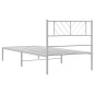 vidaXL Giroletto con Testiera Metallo Bianco 100x190 cm vidaXL Giroletto con Testiera Metallo Bianco 100x190 cm