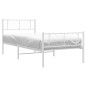 vidaXL Giroletto con Testiera e Pediera Metallo Bianco 100x200 cm vidaXL Giroletto con Testiera e Pediera Metallo Bianco 100x200 cm