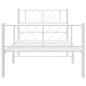 vidaXL Giroletto con Testiera e Pediera Metallo Bianco 100x200 cm vidaXL Giroletto con Testiera e Pediera Metallo Bianco 100x200 cm