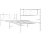 vidaXL Giroletto con Testiera e Pediera Metallo Bianco 100x200 cm vidaXL Giroletto con Testiera e Pediera Metallo Bianco 100x200 cm