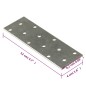 vidaXL Piastre Forate 60 pz 2 mm 120x40 mm Acciaio Zincato vidaXL Piastre Forate 60 pz 2 mm 120x40 mm Acciaio Zincato