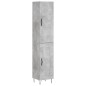 vidaXL Credenza Grigio Cemento 34,5x34x180 cm in Legno Multistrato vidaXL Credenza Grigio Cemento 34,5x34x180 cm in Legno Multistrato