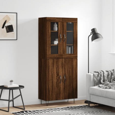 vidaXL Credenza Rovere Marrone 69,5x34x180 cm in Legno Multistrato
