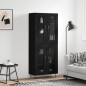 vidaXL Credenza Nera 69,5x34x180 cm in Legno Multistrato vidaXL Credenza Nera 69,5x34x180 cm in Legno Multistrato