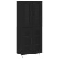 vidaXL Credenza Nera 69,5x34x180 cm in Legno Multistrato vidaXL Credenza Nera 69,5x34x180 cm in Legno Multistrato