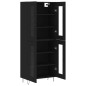 vidaXL Credenza Nera 69,5x34x180 cm in Legno Multistrato vidaXL Credenza Nera 69,5x34x180 cm in Legno Multistrato