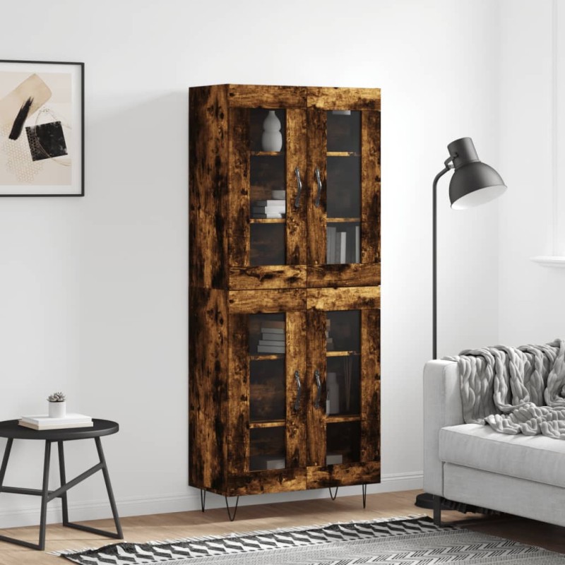 vidaXL Credenza Rovere Fumo 69,5x34x180 cm in Legno Multistrato vidaXL Credenza Rovere Fumo 69,5x34x180 cm in Legno Multistrato