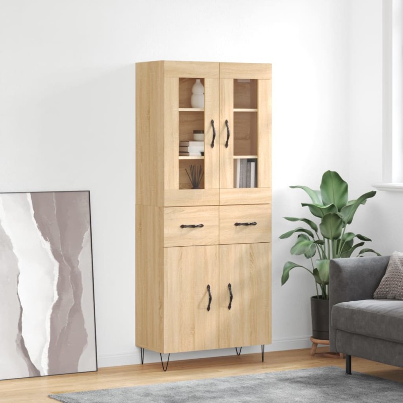 vidaXL Credenza Rovere Sonoma 69,5x34x180 cm in Legno Multistrato vidaXL Credenza Rovere Sonoma 69,5x34x180 cm in Legno Multistrato