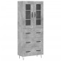 vidaXL Credenza Grigio Cemento 69,5x34x180 cm in Legno Multistrato vidaXL Credenza Grigio Cemento 69,5x34x180 cm in Legno Multistrato
