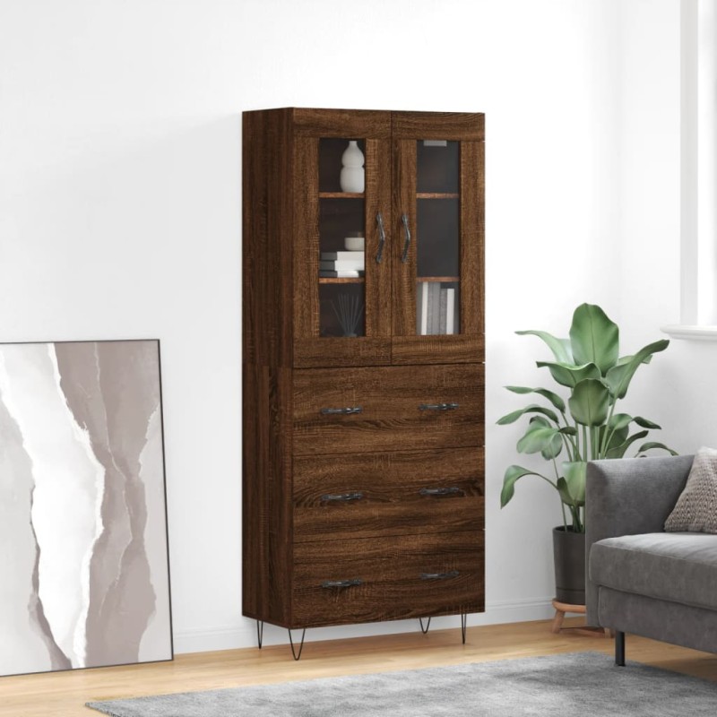 vidaXL Credenza Rovere Marrone 69,5x34x180 cm in Legno Multistrato vidaXL Credenza Rovere Marrone 69,5x34x180 cm in Legno Multistrato