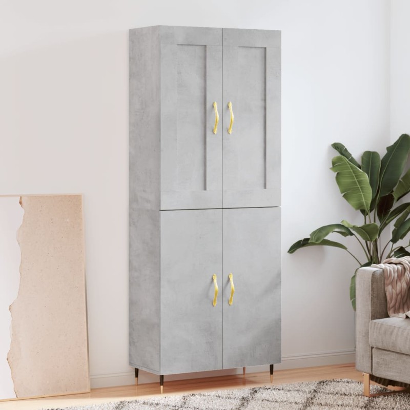 vidaXL Credenza Grigio Cemento 69,5x34x180 cm in Legno Multistrato vidaXL Credenza Grigio Cemento 69,5x34x180 cm in Legno Multistrato