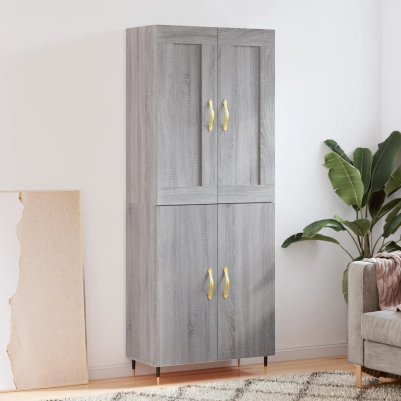 vidaXL Credenza Grigio Sonoma 69,5x34x180 cm in Legno Multistrato vidaXL Credenza Grigio Sonoma 69,5x34x180 cm in Legno Multistrato