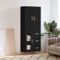 vidaXL Credenza Nera 69,5x34x180 cm in Legno Multistrato vidaXL Credenza Nera 69,5x34x180 cm in Legno Multistrato