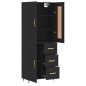 vidaXL Credenza Nera 69,5x34x180 cm in Legno Multistrato vidaXL Credenza Nera 69,5x34x180 cm in Legno Multistrato