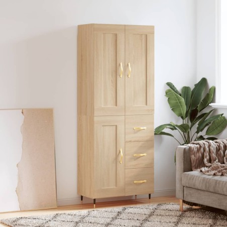 vidaXL Credenza Rovere Sonoma 69,5x34x180 cm in Legno Multistrato