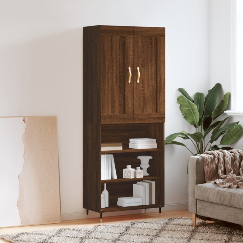 vidaXL Credenza Rovere Marrone 69,5x34x180 cm in Legno Multistrato vidaXL Credenza Rovere Marrone 69,5x34x180 cm in Legno Multistrato