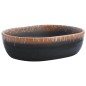 vidaXL Lavabo da Appoggio Nero e Arancione Ovale 47x33x13 cm Ceramica vidaXL Lavabo da Appoggio Nero e Arancione Ovale 47x33x13 cm Ceramica