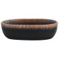 vidaXL Lavabo da Appoggio Nero e Arancione Ovale 47x33x13 cm Ceramica vidaXL Lavabo da Appoggio Nero e Arancione Ovale 47x33x13 cm Ceramica