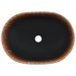 vidaXL Lavabo da Appoggio Nero e Arancione Ovale 47x33x13 cm Ceramica vidaXL Lavabo da Appoggio Nero e Arancione Ovale 47x33x13 cm Ceramica